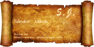Sándor Jákob névjegykártya